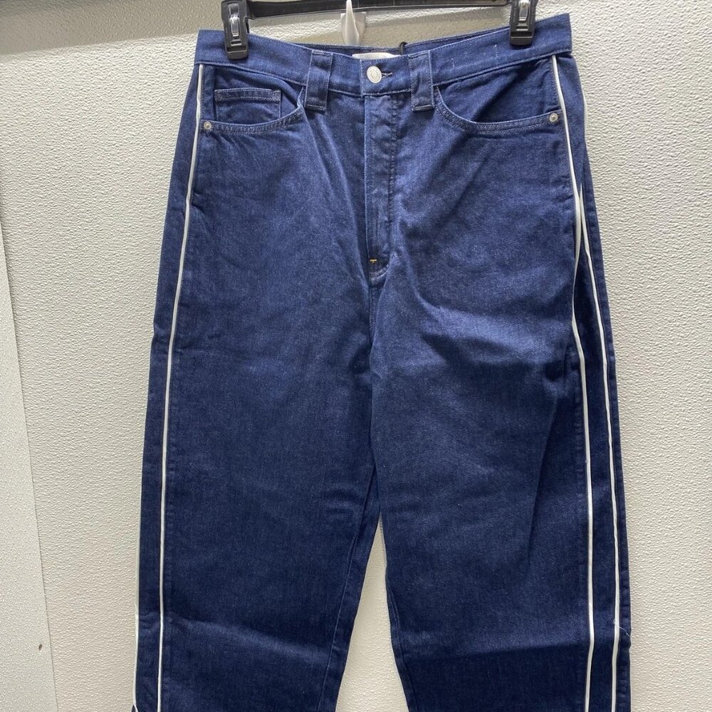 NEW JAMES STREET Men’s Pinstripe Track Denim Jeans Size 32x29 Medium Blue